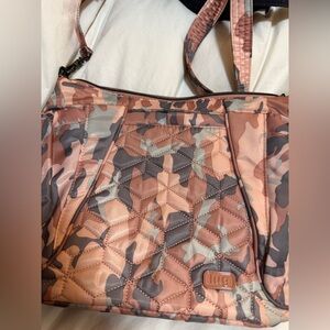Lug Camo Pink and Gray Mini Shuffle  Tote